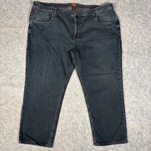 Tommy Bahama Jeans Mens 46 Black Straight Leg Dark Wash Denim Wide Leg Baggy